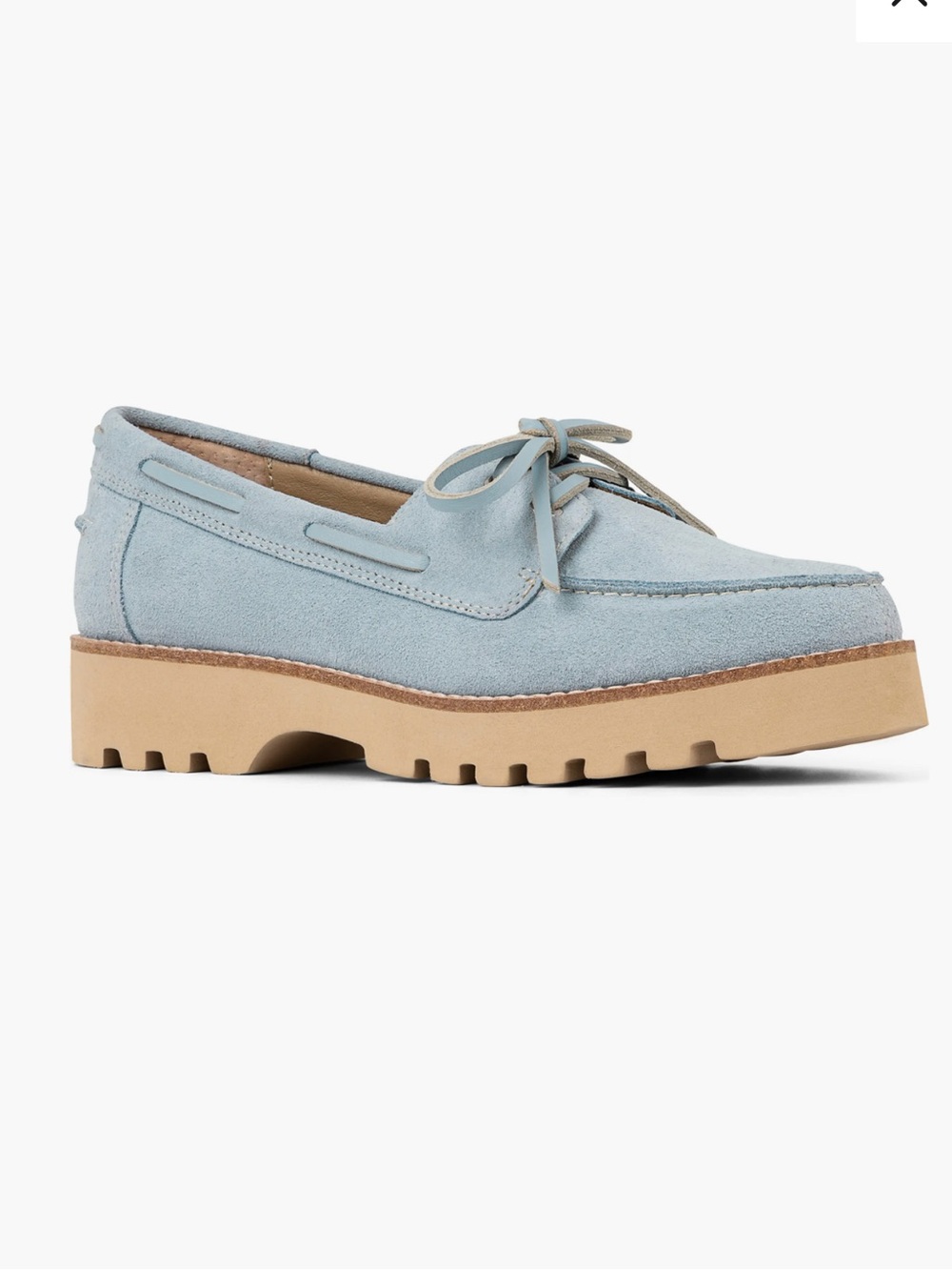 NWOT Donald Pliner Harlie02 Suede Lug sole Bottom Boat Shoe, light blue